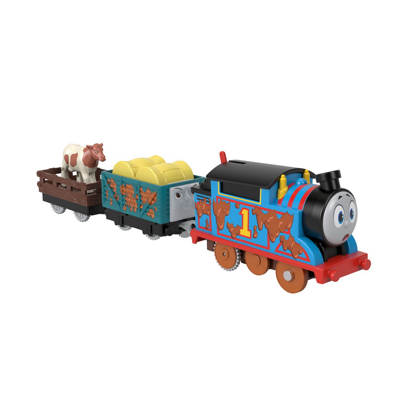 Locomotiva motorizata Thomas cu 2 vagoane, +3 ani, Thomas & Friends