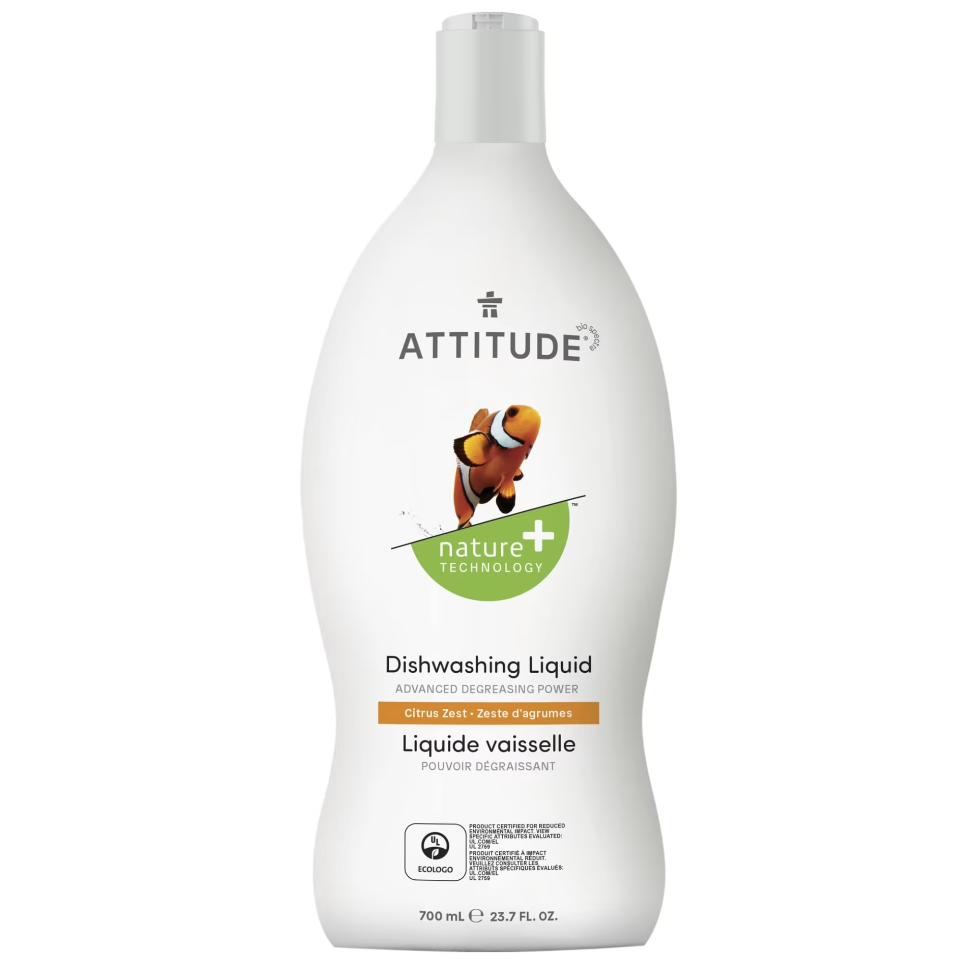 Detergent lichid de vase cu coaja de citrice, 700 ml, Attitude 