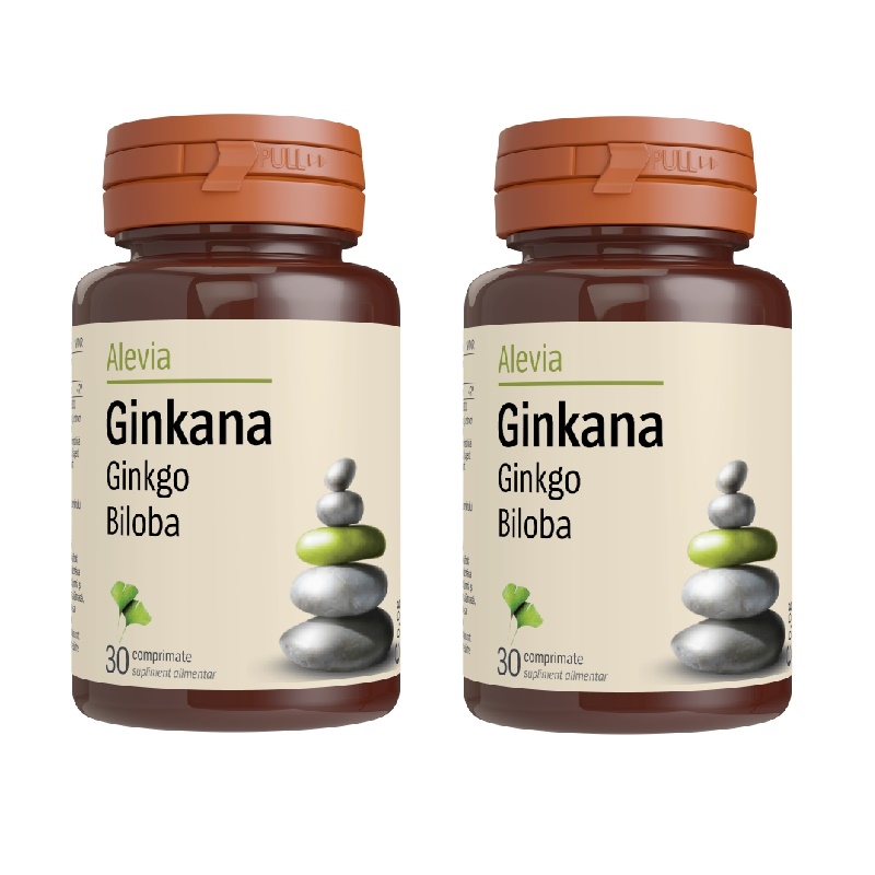 Ginkana Ginkgo Biloba 40mg, 2x30 comprimate, Alevia