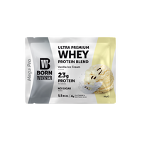 Pudra proteica cu 69% BCAA si vanilie Mega Pro, 30 g, Born Winner