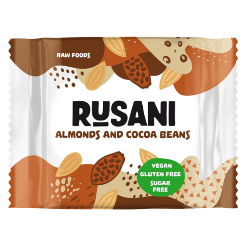 Biscuiti vegani cu boabe de cacao, 40 g, Rusani