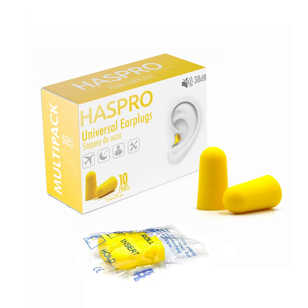 Set dopuri de urechi Multi 10, Yellow, 10 perechi, Haspro