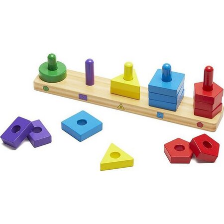 Forme din lemn pentru sortat si stivuit, +2 ani, Melissa & Doug 547712