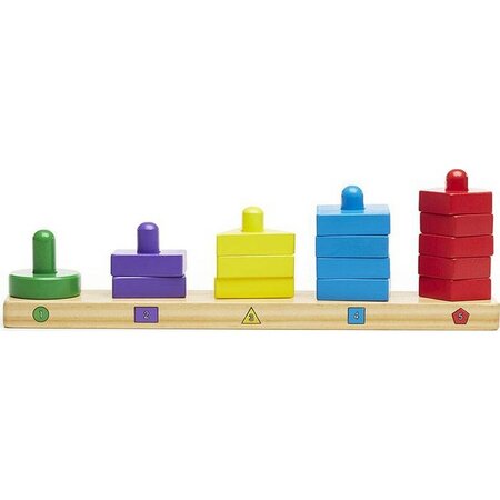 Forme din lemn pentru sortat si stivuit, +2 ani, Melissa & Doug 547714