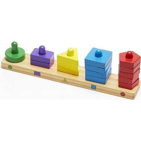 Forme din lemn pentru sortat si stivuit, +2 ani, Melissa & Doug 547715