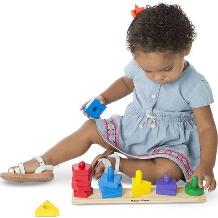 Forme din lemn pentru sortat si stivuit, +2 ani, Melissa & Doug 547717