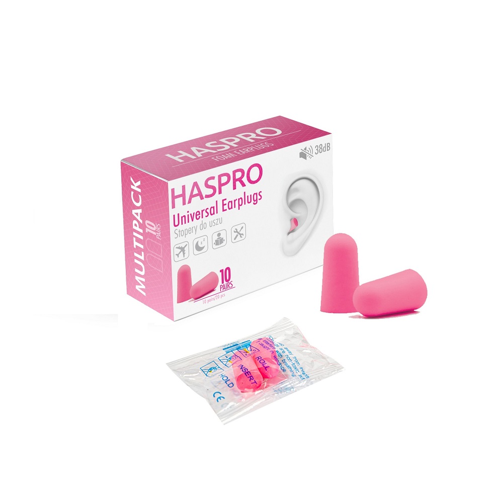 Set dopuri de urechi Multi 10, Pink, 10 perechi, Haspro