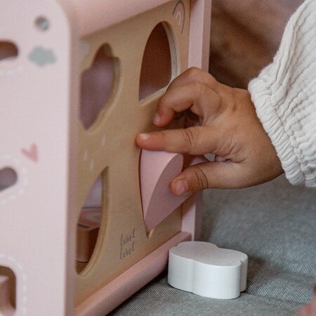 Jucarie cub din lemn, 18 luni+, Pink, Label Label 548122