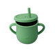 Cana din silicon cu manere si pai, Verde Pal, 200 ml, Oaki 548178
