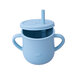 Cana din silicon cu manere si pai, Bleu, 200 ml, Oaki 548180