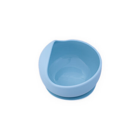 Castron cu ventuza si lingurita din silicon, Bleu, Oaki 548201