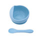 Castron cu ventuza si lingurita din silicon, Bleu, Oaki 548200