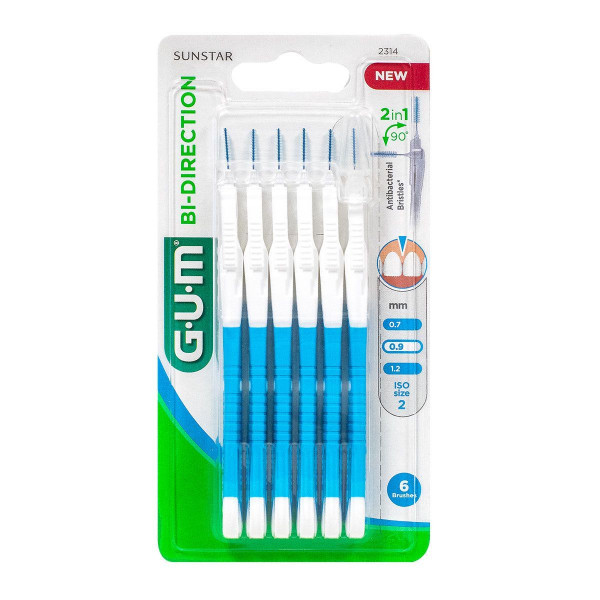 Periute interdentare Bi Direction, 0.9 mm, 6 bucati, Sunstar Gum