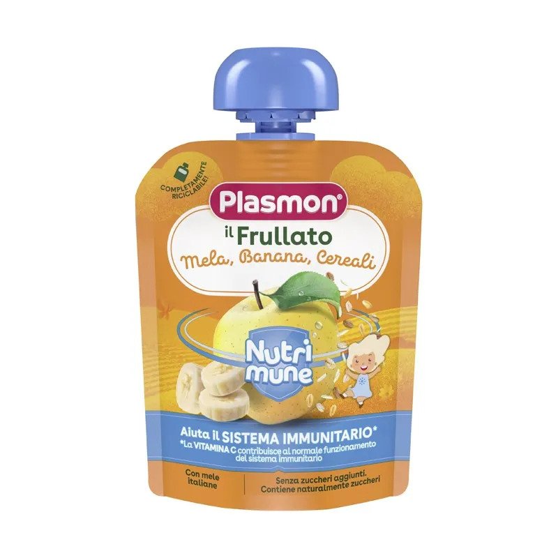 Piure cu mar, banana si cereale, + 6 luni, 85 g, Plasmon