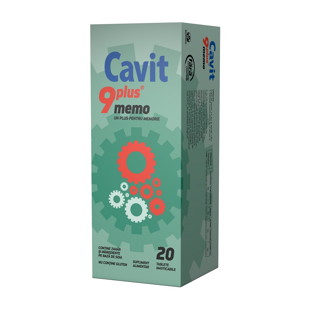 Cavit 9plus memo, 20 tablete, Biofarm