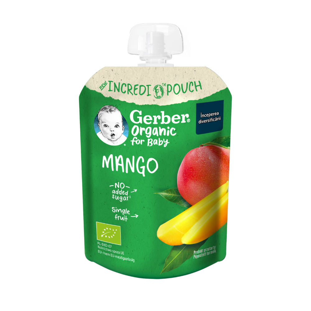 Piure Bio de mango, +4 luni, 80 g, Gerber