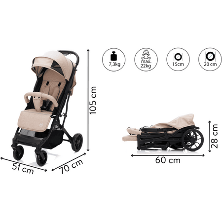 Carucior sport pentru copii Styler Elite, Sand Melange, Fillikid 548652