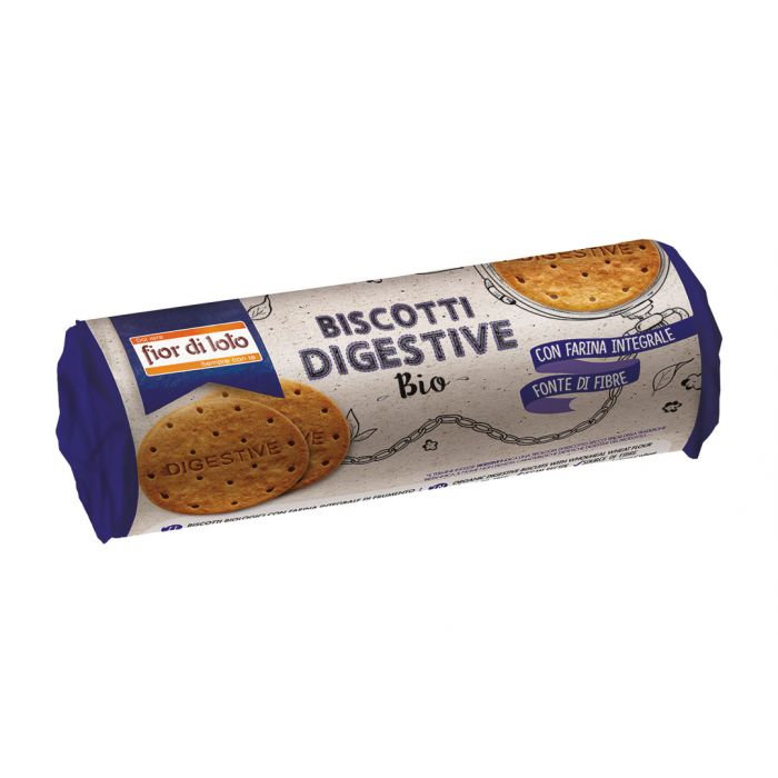 Biscuiti digestivi cu faina integrala, 250 gr, Fior di Loto