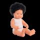 Papusa educativa Baiat caucazian cu par negru si ondulat, 38 cm, Miniland 732193