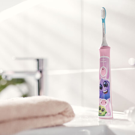 Periuta de dinti sonica electrica pentru copii Philips Sonicare, roz, HX6352/42, Philips 629222