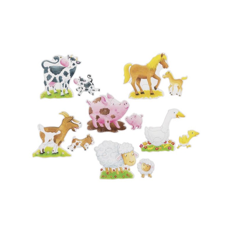 Puzzle primele mele puzzleuri cu animalele de la ferma, +2 ani, 27 piese, Goki