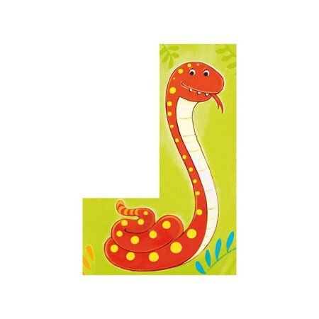 Puzzle din cuburi de lemn Animale Salbatice, +2 ani, Goki 548962