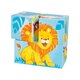 Puzzle din cuburi de lemn Animale Salbatice, +2 ani, Goki 548963