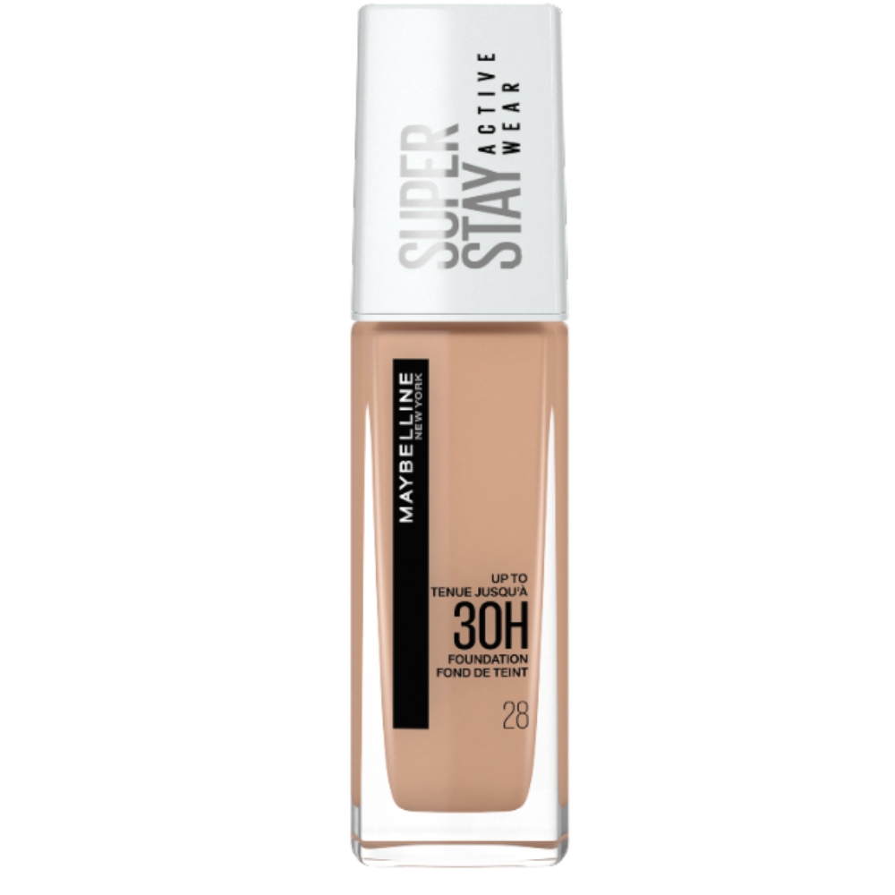 Fond de ten cu acoperire ridicata SuperStay 30H Active Wear, 28 Soft Beige, 30 ml, Maybelline