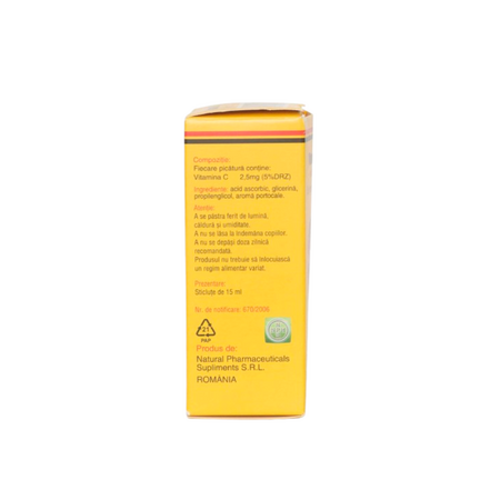 Vitamina C picaturi, 15 ml, Natural Pharmaceuticals 681141
