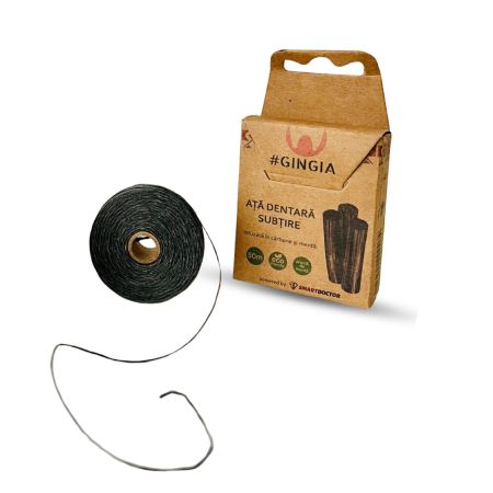 Ata dentara cu carbune natural si fibra cerata, 50 m, Gingia