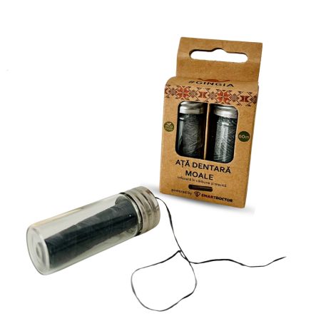 Ata dentara cu carbune natural si fibra cerata, 2 x 30 m, Gingia