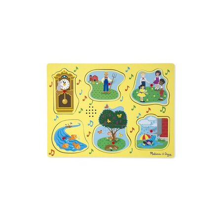 Puzzle din lemn cu sunete Cantecele Copilariei, Melissa&Doug 549179