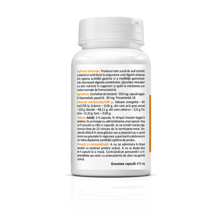 Betaine HCL & Pepsin, 580 MG, 60 capsule, Zenyth 761501