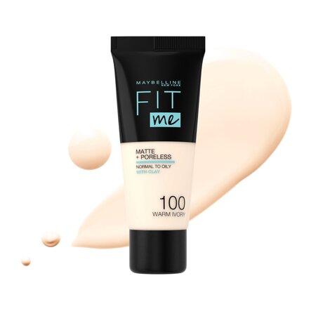 Fond de ten Fit Me Matte & Poreless, 100 Warm Ivory