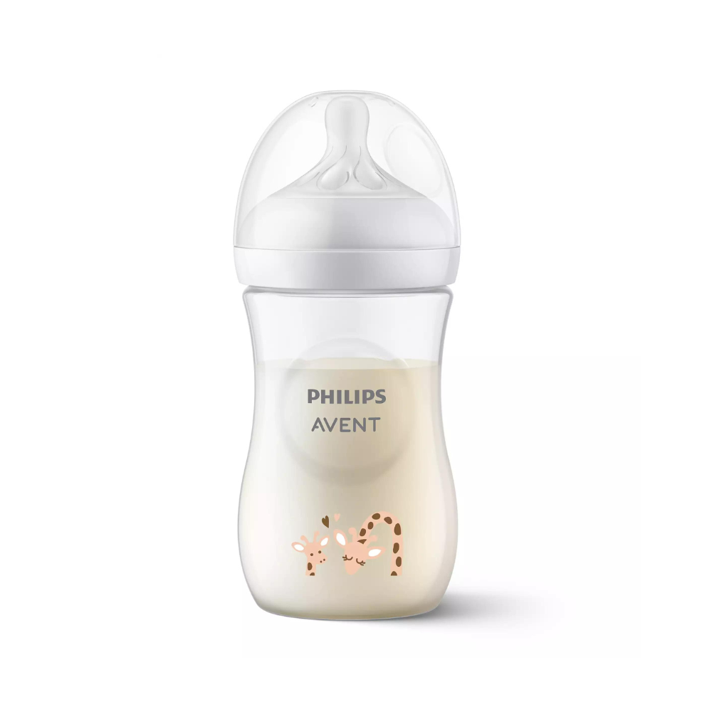 Biberon Philips Avent Natural Response, +1 luna, Girafe, 260 ml, SCY903/66, Philips