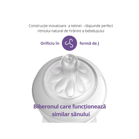 Biberon Philips Avent Natural Response, +1 luna, Girafe, 260 ml, SCY903/66, Philips 549661