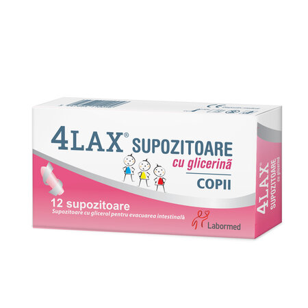 4Lax Supozitoare cu glicerina pentru copii, 12 bucati, Labormed 644479