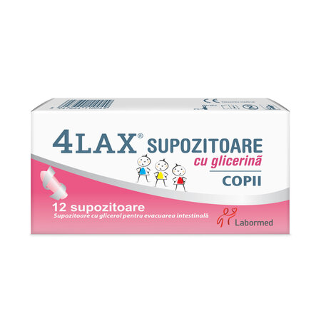 4Lax Supozitoare cu glicerina pentru copii, 12 bucati, Labormed
