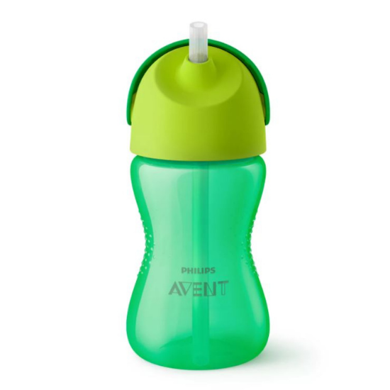 Cana cu pai flexibil Philips Avent, +12 luni, verde, 300 ml, SCF798/01, Philips