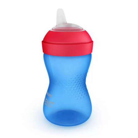 Cana cu tetina moale rezistenta la muscaturi Philips Avent, +9 luni, Albastru, 300 ml, SCF802/01, Philips 497935