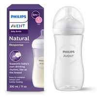Biberon Philips Avent Natural Response, tetina cu debit rapid, 6 luni+, 330 ml, SCY906/01, Philips