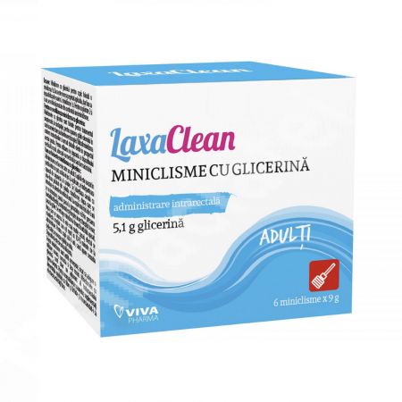 Miniclisme cu glicerina pentru adulti LaxaClean, 6 bucati, Viva Pharma