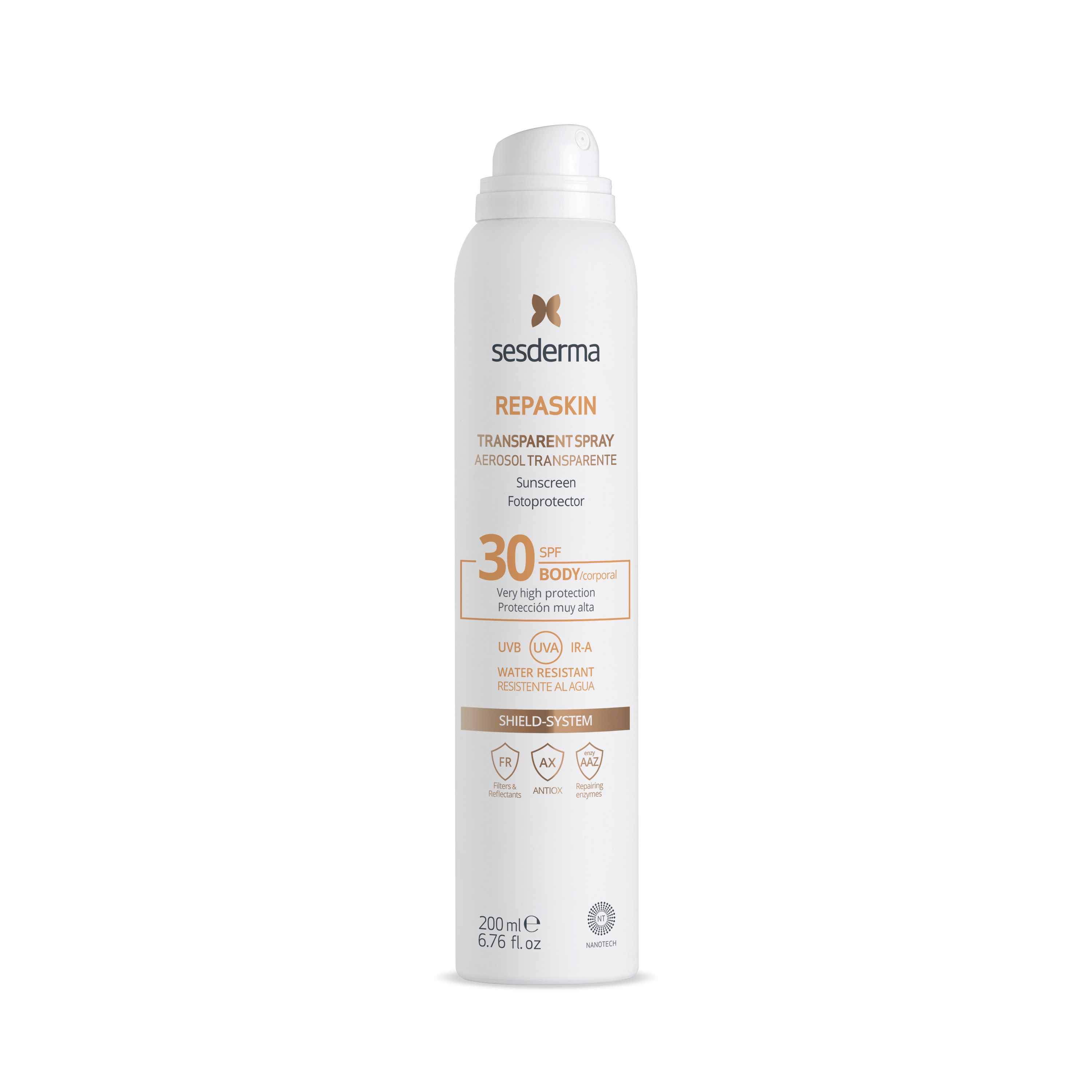 Spray de corp SPF 30 Repaskin, 200 ml, Sesderma