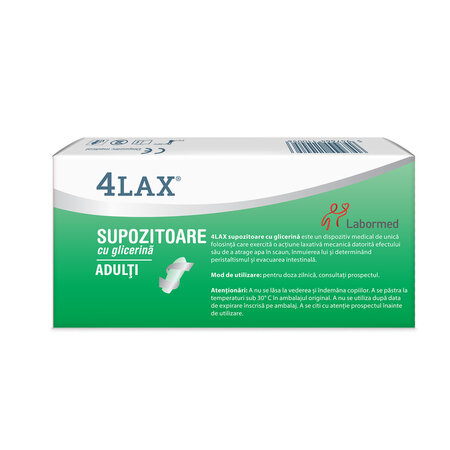 4Lax Supozitoare cu glicerina pentru adulti, 12 bucati, Labormed 644461