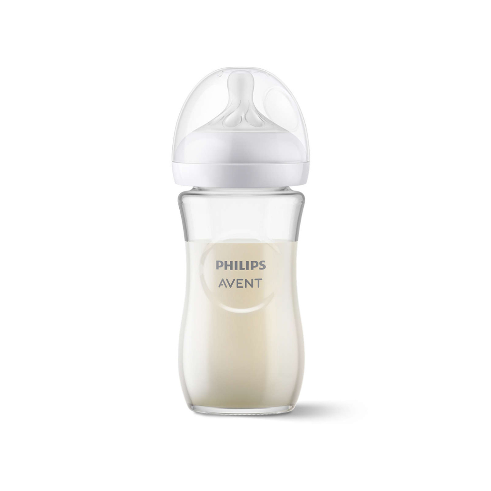 Biberon din sticla Philips Avent Natural Response, 1 luna +, 240 ml, SCY933/01, Philips