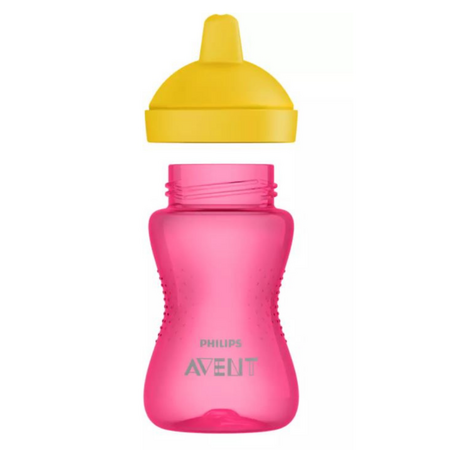 Cana cu tetina dura Philips Avent, +18 luni, roz, 300 ml, SCF804/04, Philips 497922