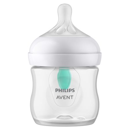 Set 2 biberoane Philips Avent Natural Response cu dispozitiv anticolici AirFree, 0-3 luni, 2x125 ml, SCY670/02, Philips 723743
