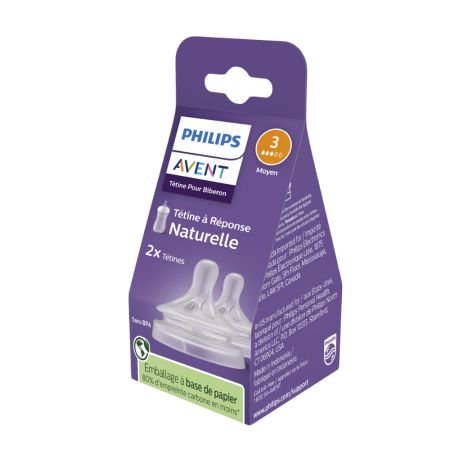 Tetina Philips Avent Natural Response, 1 luna+, debit 3, 2 bucati, SCY963/02, Philips