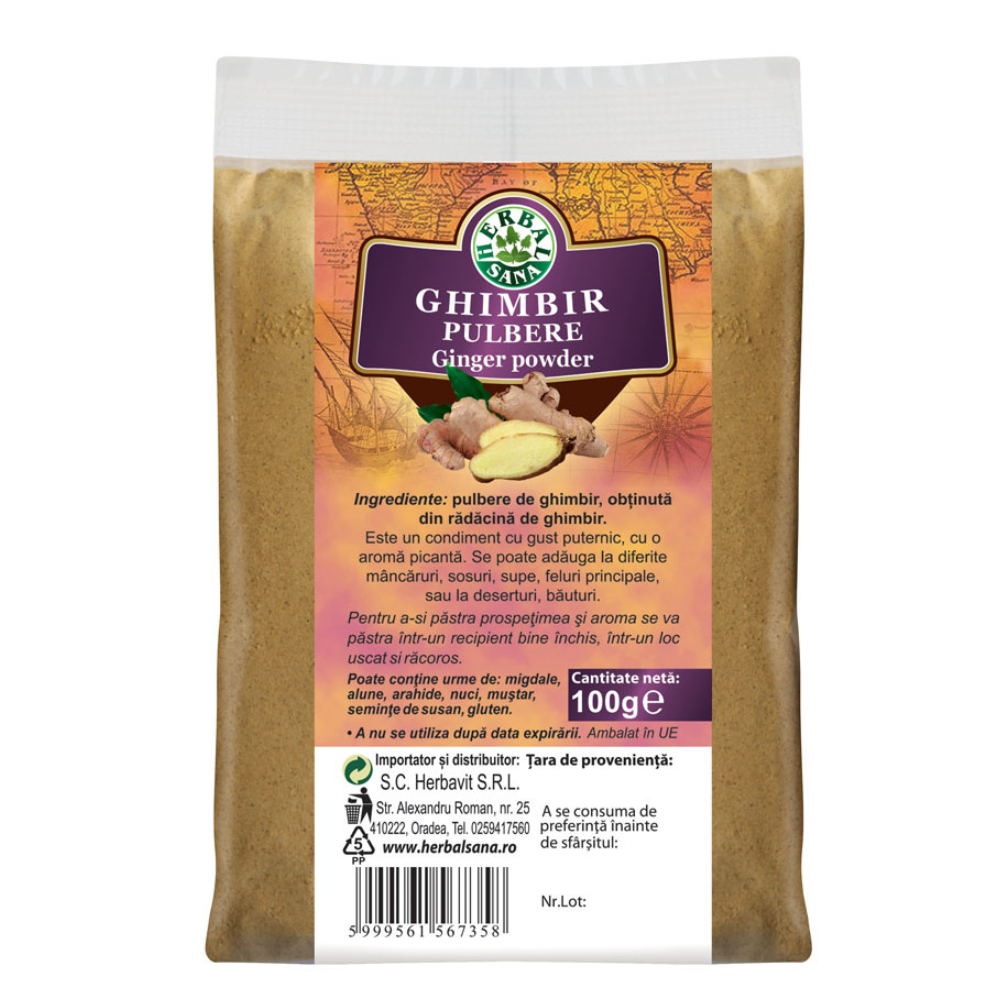 Ghimbir pulbere, 100 g, Herbal Sana