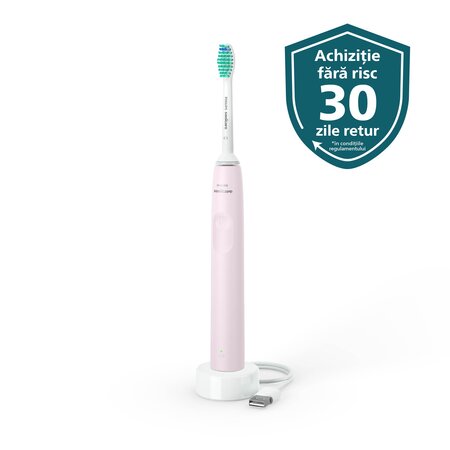 Periuta de dinti sonica electrica Philips Sonicare 2100, Roz, HX3651/11, Philips 604095